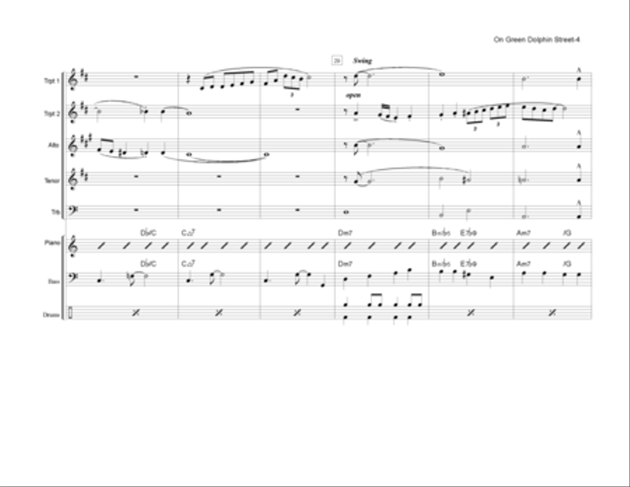 On Green Dolphin Street Jazz Ensemble scores gallery preview page 5