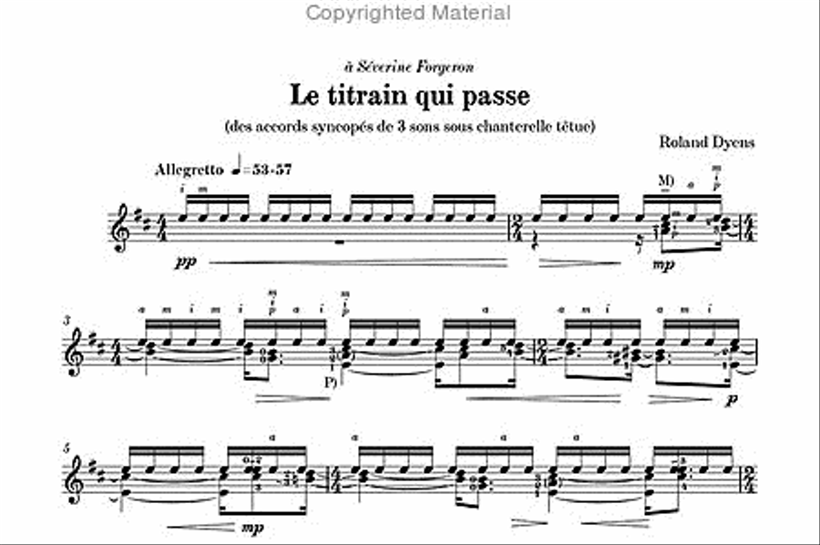 Les 100 de Roland Dyens - Le titrain qui passe Classical Guitar scores gallery preview page 2