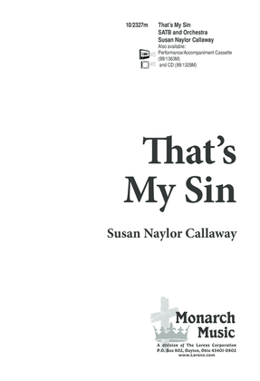 Book cover for That's my Sin
