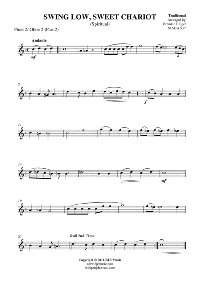 Swing Low, Sweet Chariot - Flexible Woodwind Quartet or Ensemble Score and Parts PDF image number null