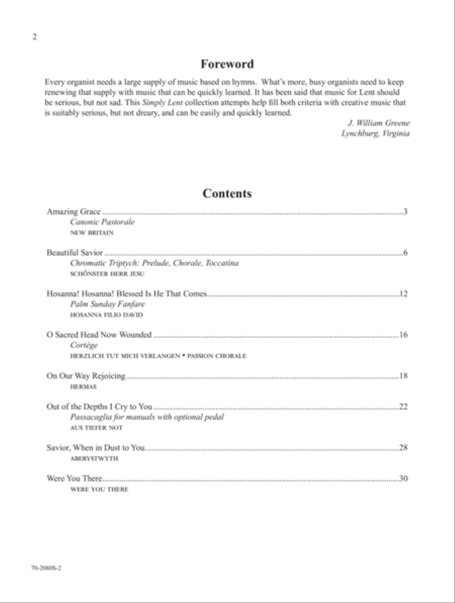 Simply Lent Organ Solo scores gallery preview page 2