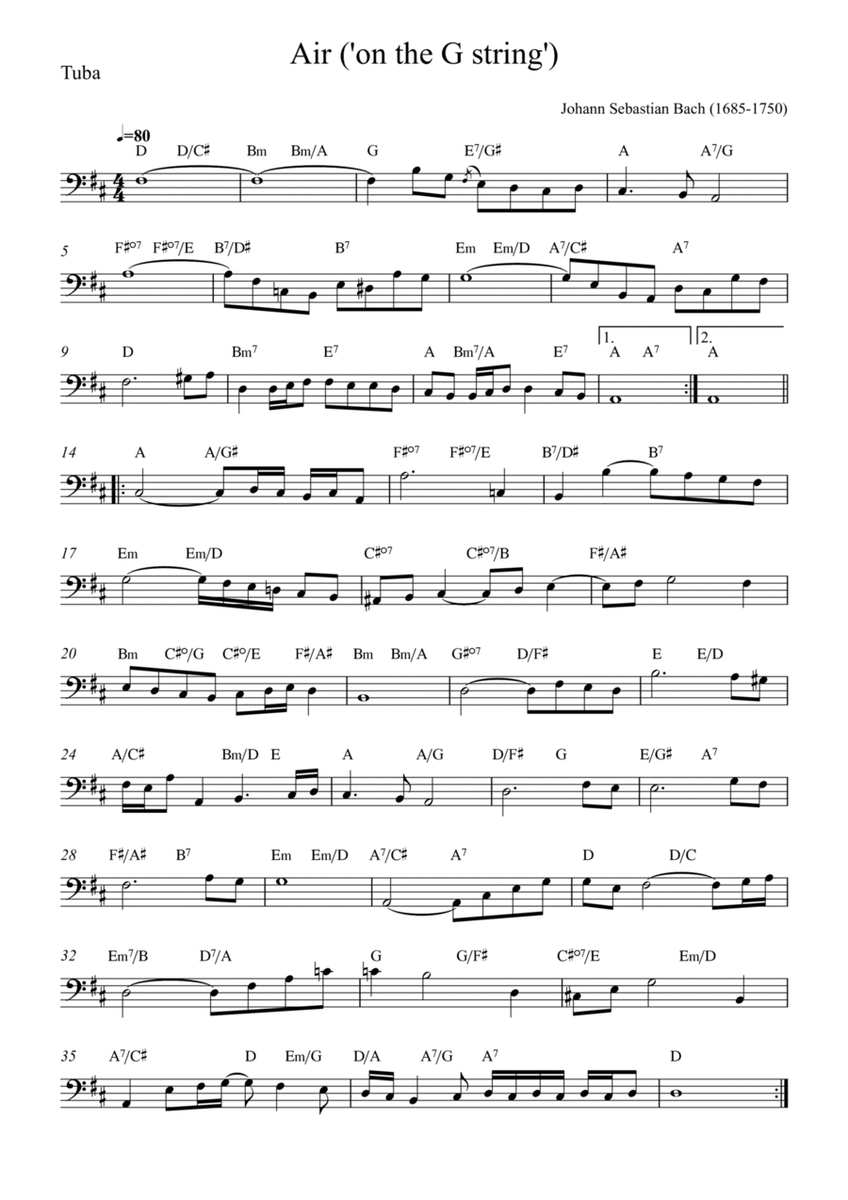 Air ('on the G string') - Tuba (with chords) image number null