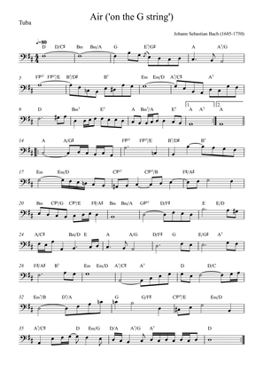Air ('on the G string') - Tuba (with chords)