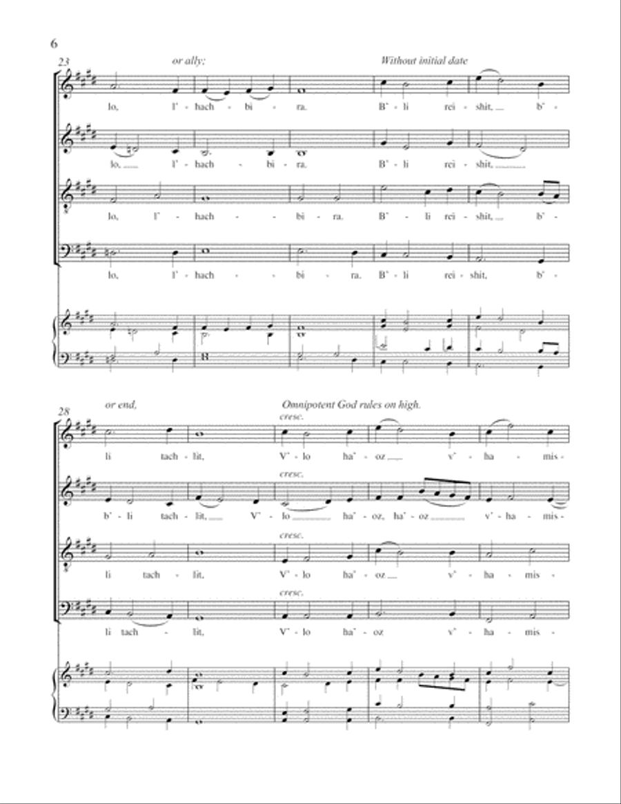 Adon olam 4-Part scores gallery preview page 6