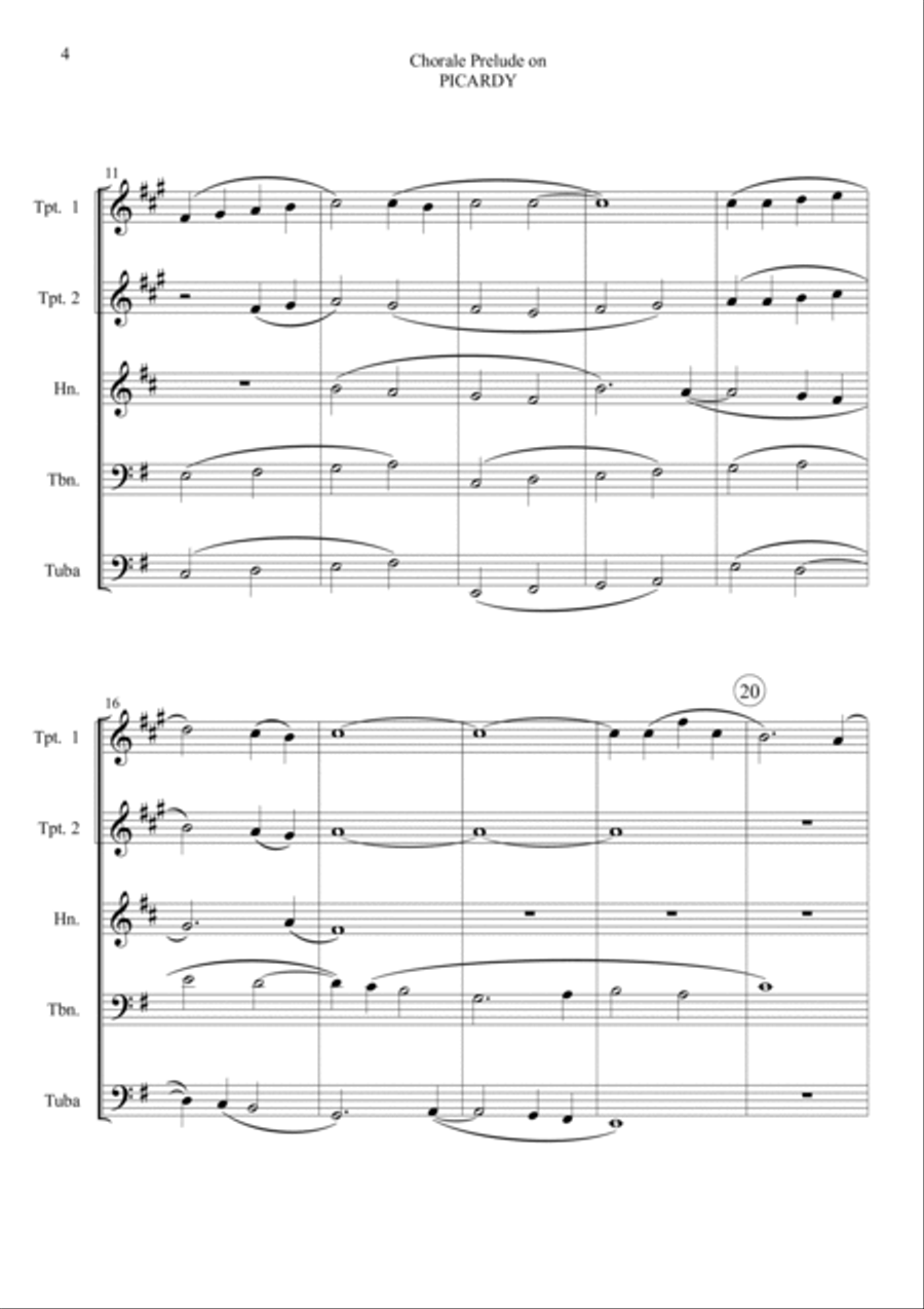 Chorale Prelude on Picardy - Brass Quintet Brass Quintet scores gallery preview page 4