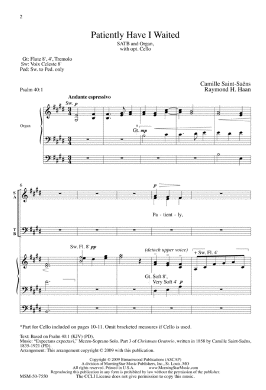 Patiently Have I Waited 4-Part scores gallery preview page 2
