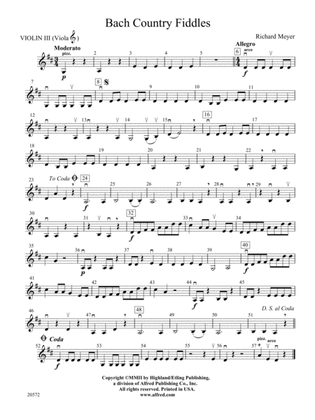Bach Country Fiddles: 3rd Violin (Viola [TC])
