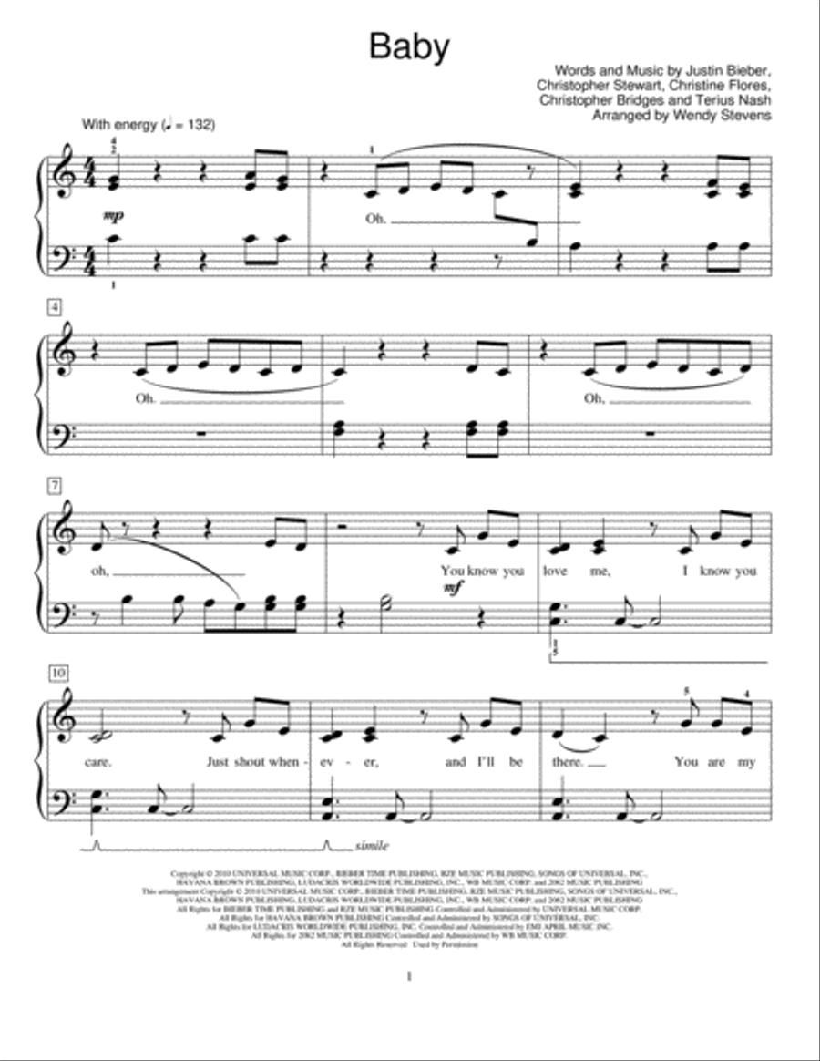 Baby Baby Piano Method scores gallery preview page 1