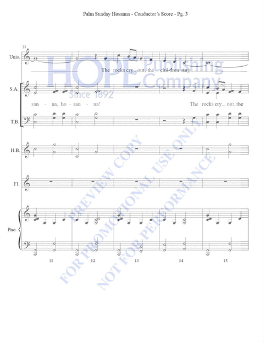 Palm Sunday Hosanna Palm Sunday Hosanna Unison Choir scores gallery preview page 5