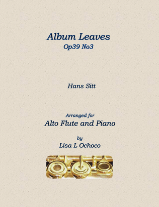 Album Leaves Op39 No3 for Alto Flute and Piano