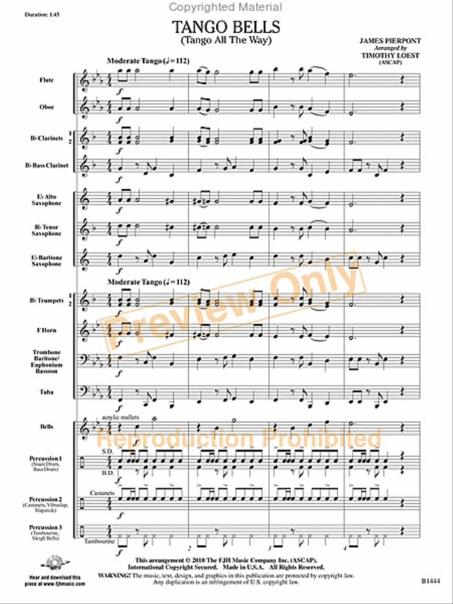 Tango Bells Concert Band scores gallery preview page 2