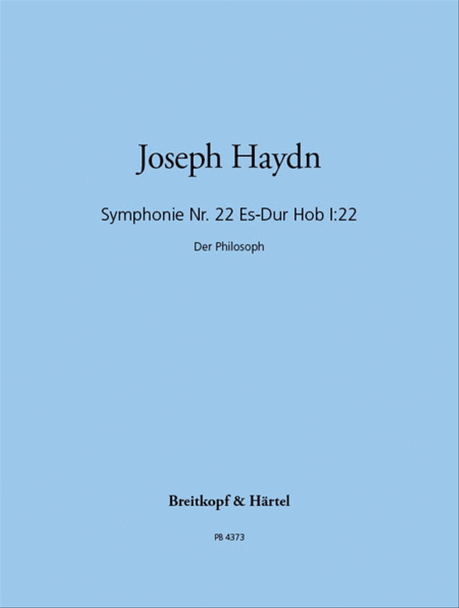 Book cover for Symphony No. 22 in Eb major Hob I:22