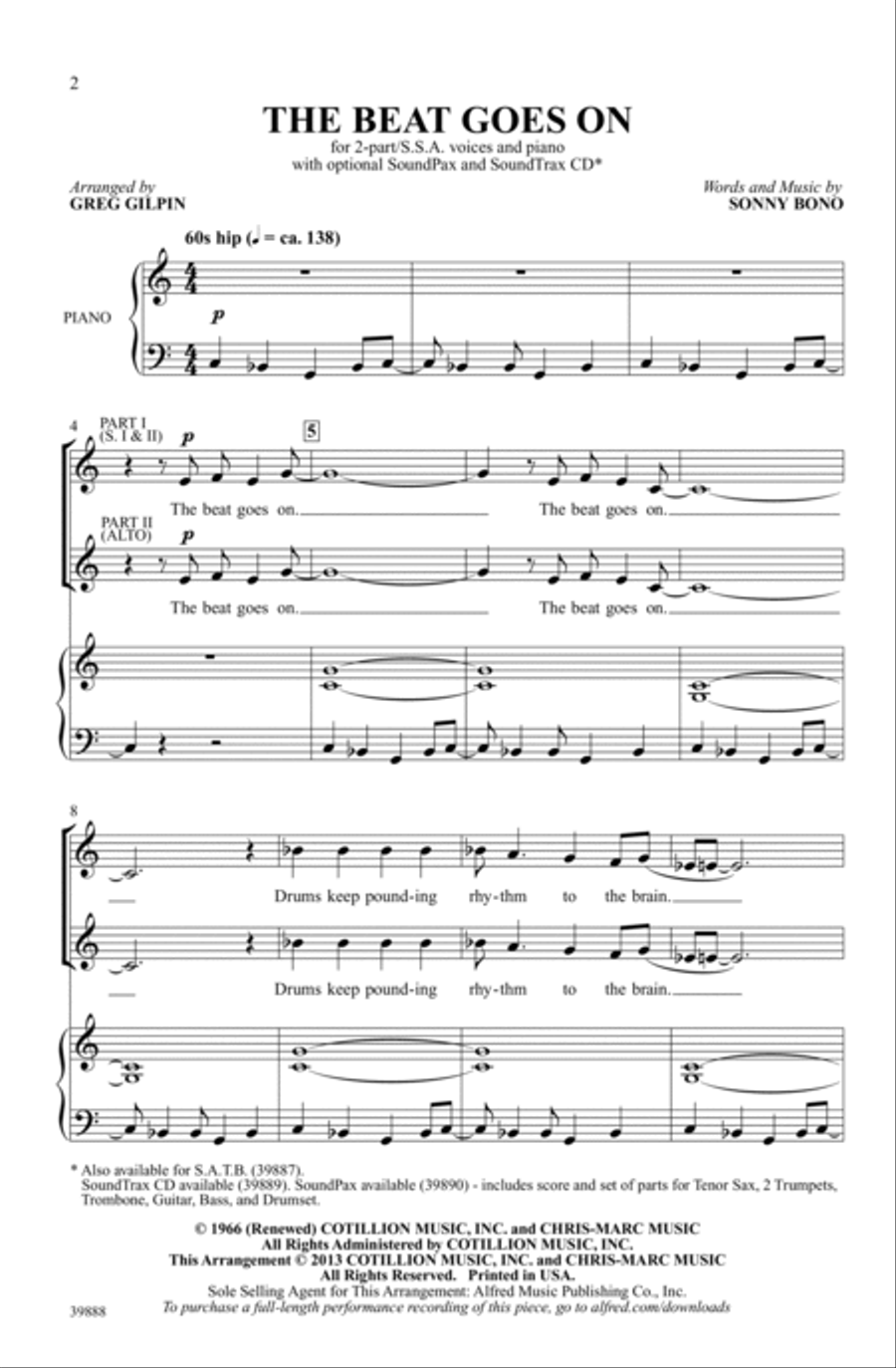 The Beat Goes On Choir scores gallery preview page 1