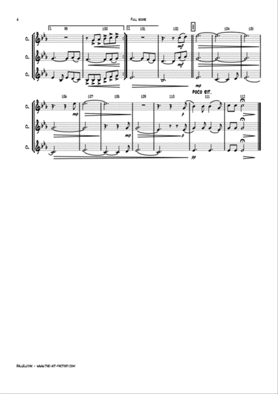 Hallelujah Woodwind Ensemble scores gallery preview page 4