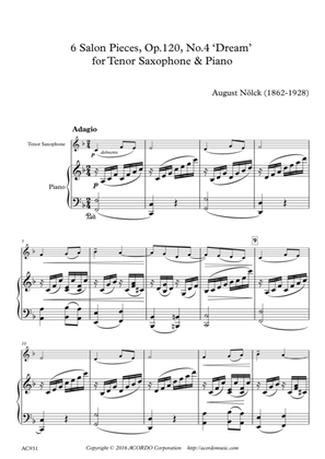 6 Salon Pieces, Op.120, No.4 ‘Dream’ for Tenor Saxophone & Piano