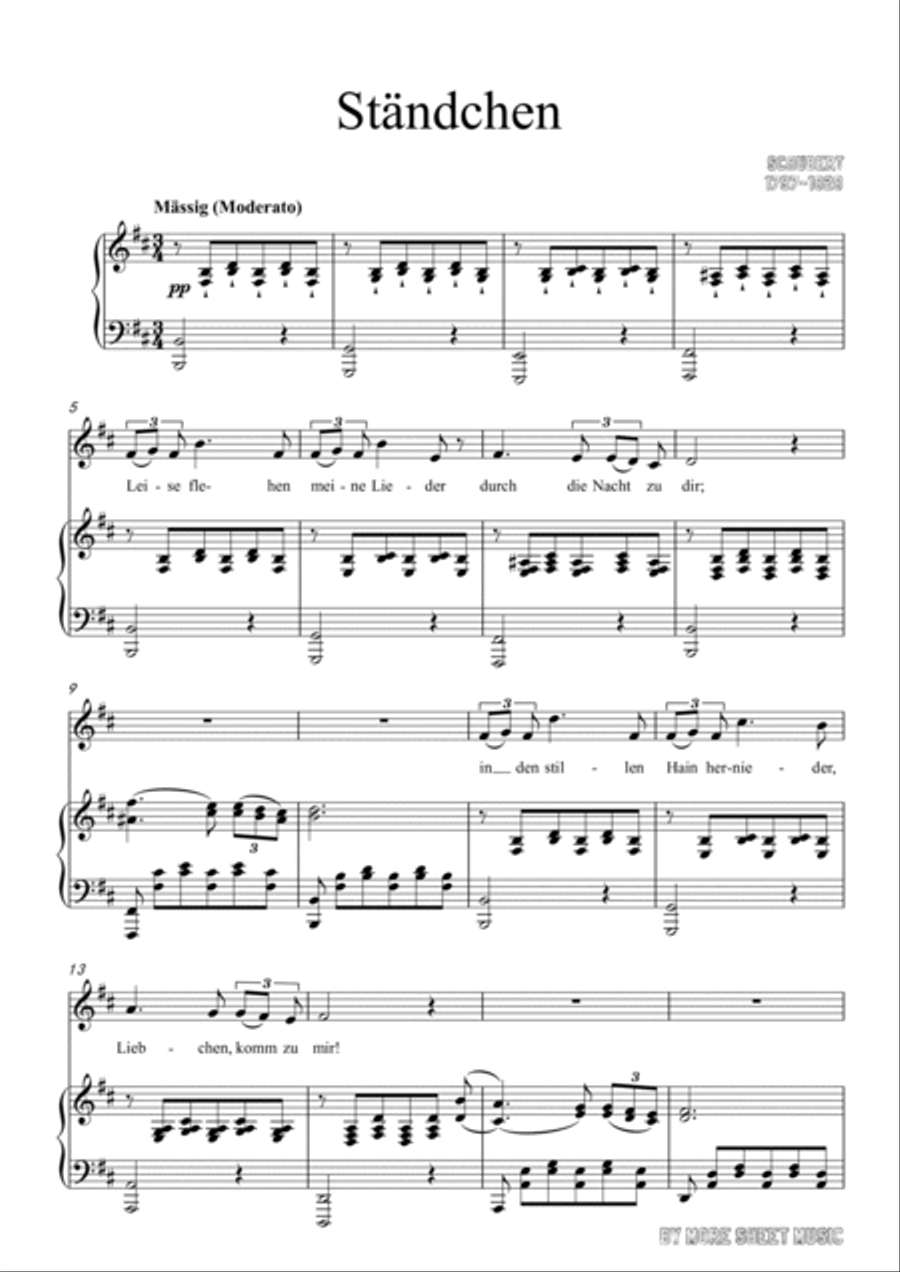 Schubert-Ständchen,in b minor,for Voice&Piano Voice scores gallery preview page 3