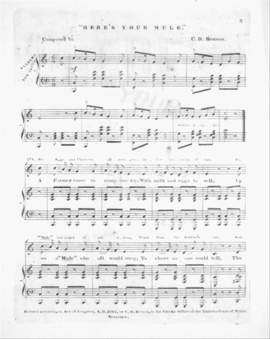 Here's Your Mule. Comic Song Voice scores gallery preview page 2