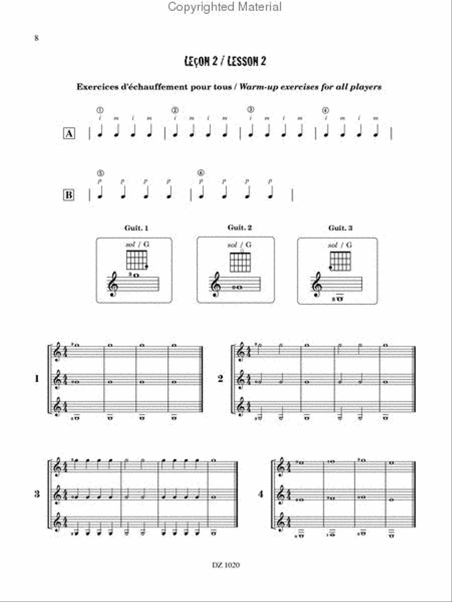 Ma guitare, mon band (cahier du professeur) vol. 1 Classical Guitar scores gallery preview page 2