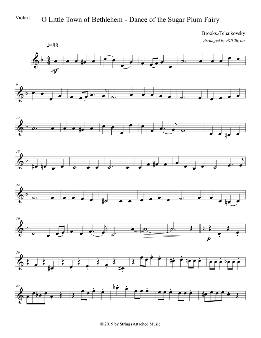 O Little Town of Bethlehem - Dance of the Sugar Plum Fairy String Quartet scores gallery preview page 4