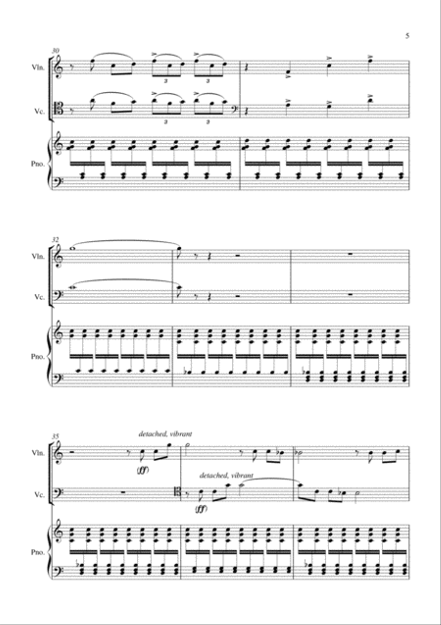 Carson Cooman: Springburst (2007) for piano trio Piano Trio scores gallery preview page 5