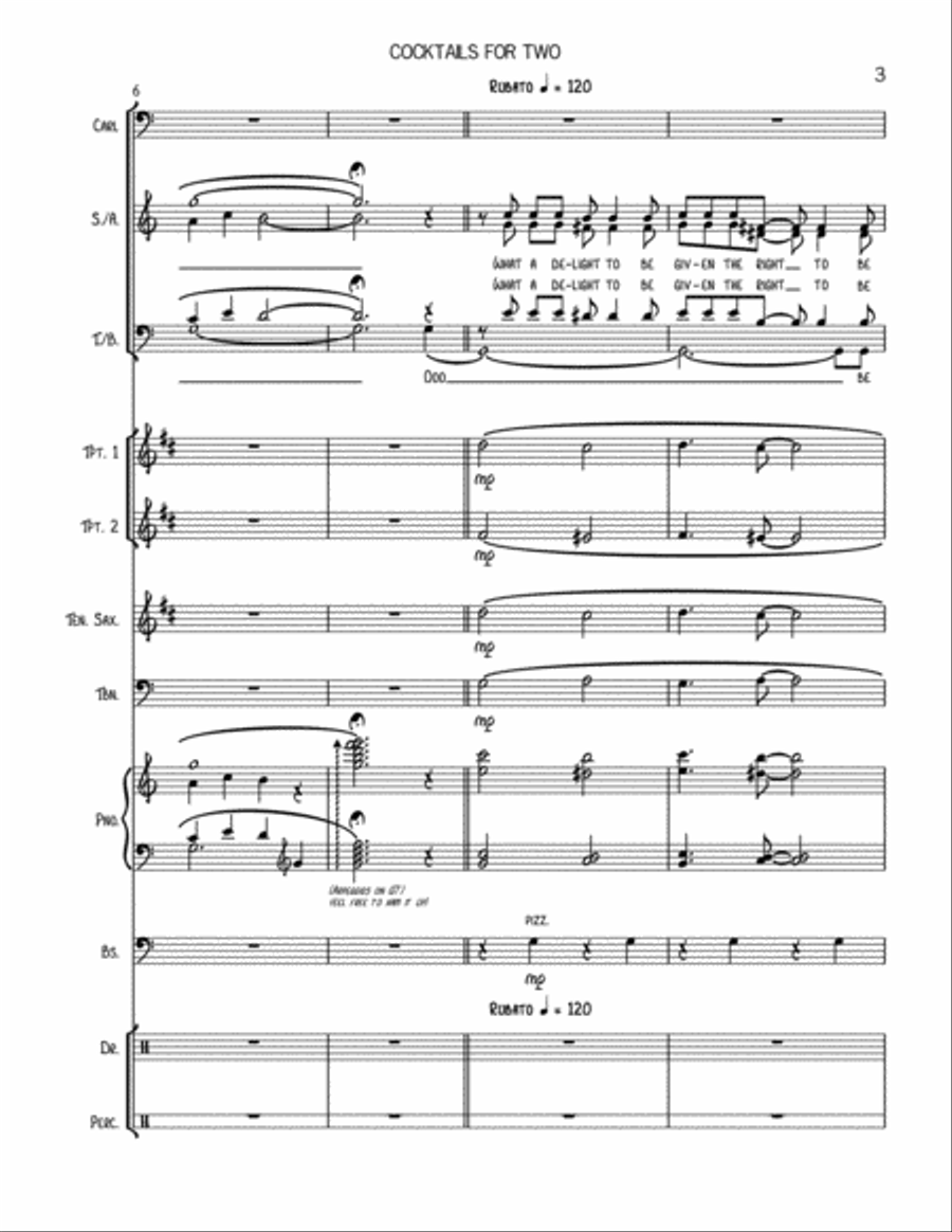 Cocktails For Two Cocktails For Two 4-Part scores gallery preview page 3