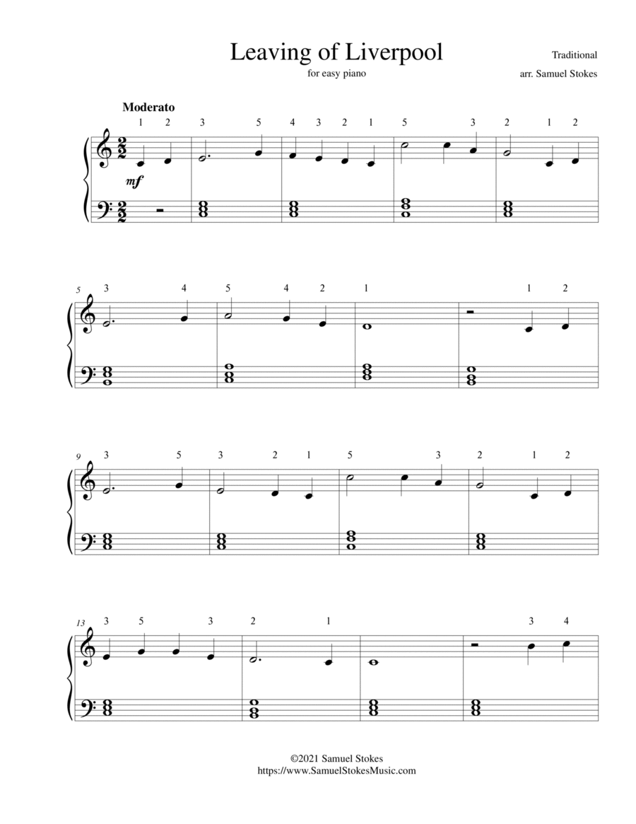 Leaving of Liverpool - for easy piano Easy Piano scores gallery preview page 1