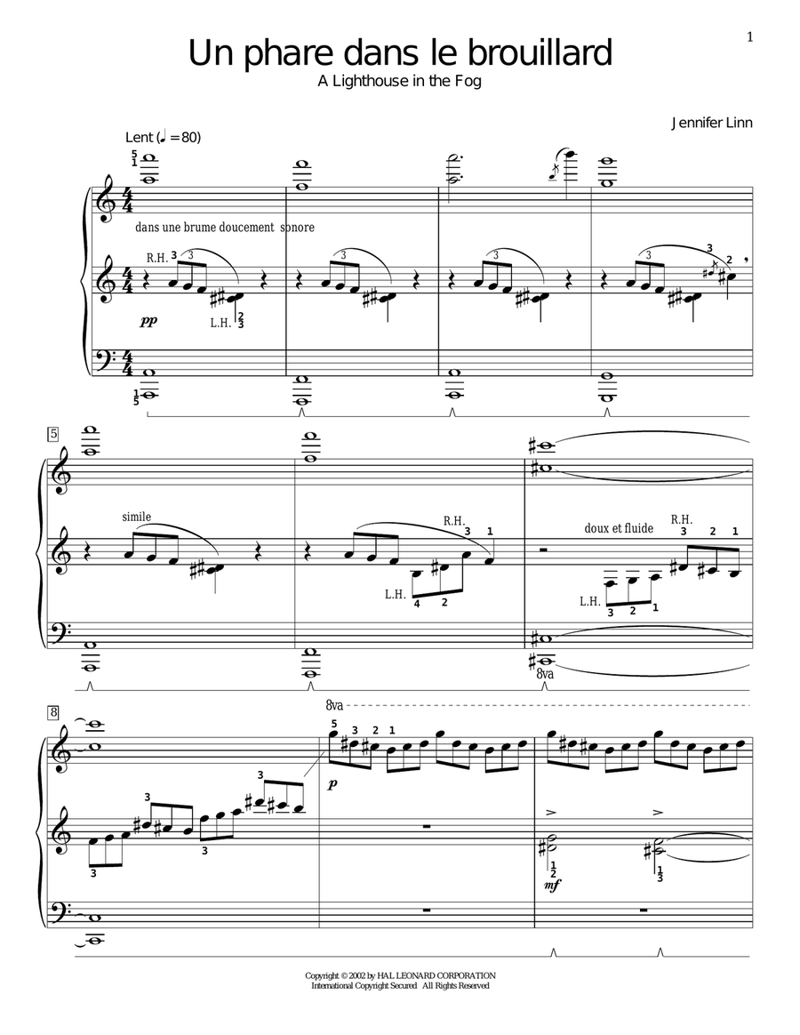 Un phare dans le brouillard (A Lighthouse In The Fog) Piano Method scores gallery preview page 1