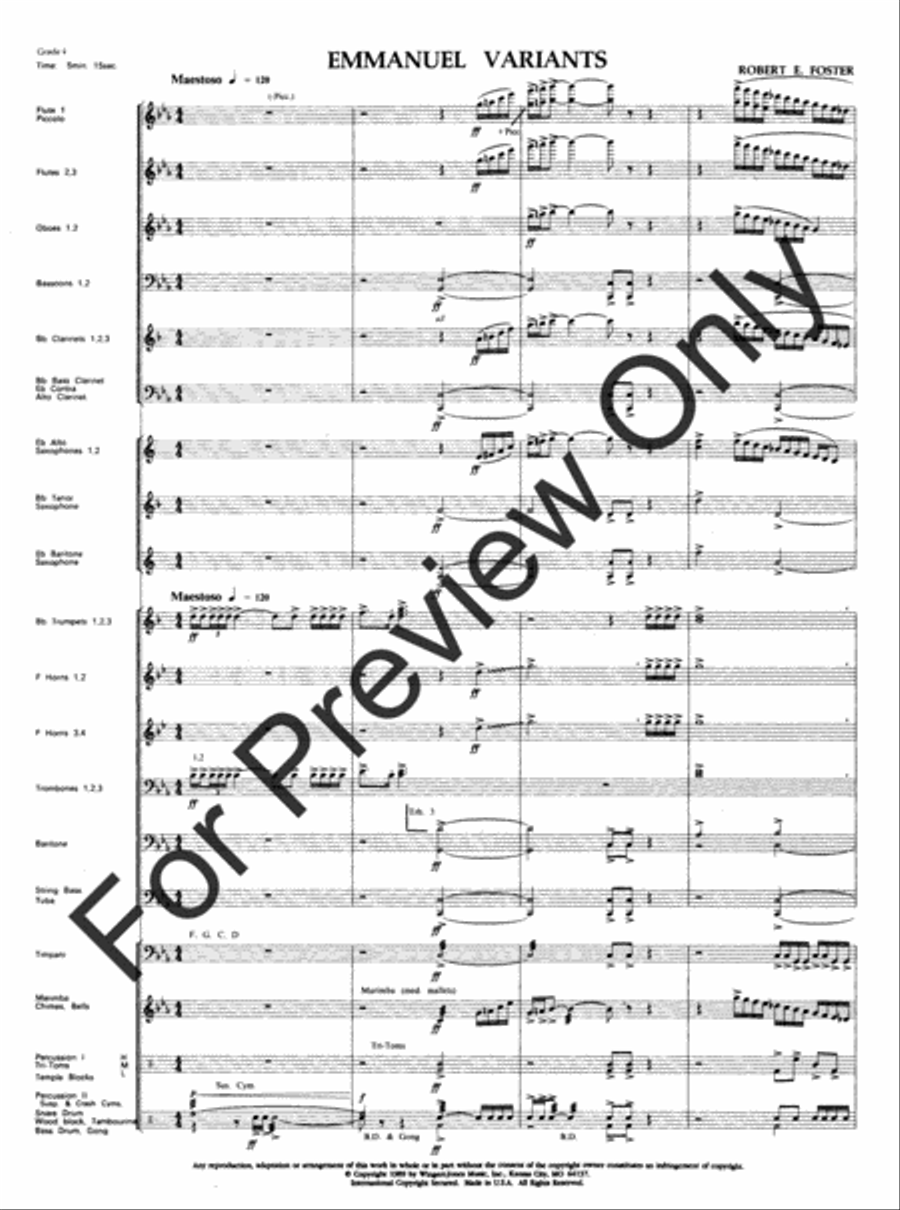 Emmanuel Variants Concert Band scores gallery preview page 3