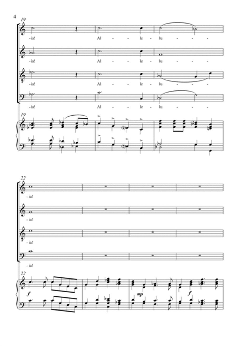 Christ The Lord Is Risen Today 4-Part scores gallery preview page 3