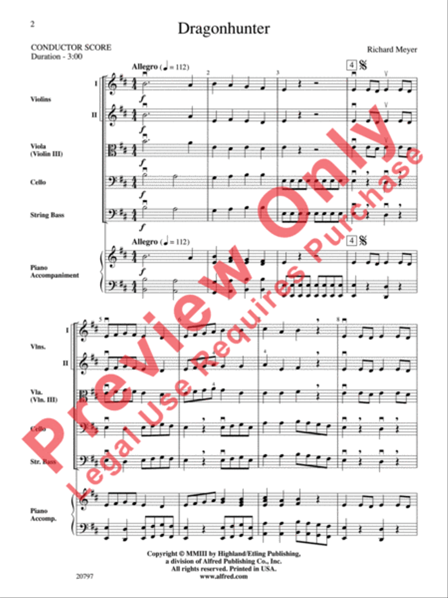 Dragonhunter String Orchestra scores gallery preview page 3