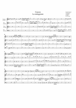 Canzon La ondeggiante (arrangement for 4 recorders)