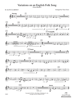 Variations on an English Folk Song: (wp) E-flat Alto Clarinet