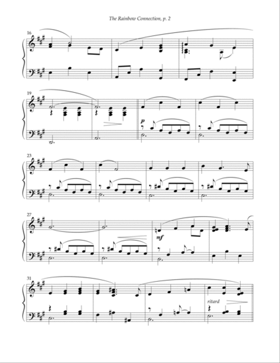 The Rainbow Connection Piano Solo scores gallery preview page 2