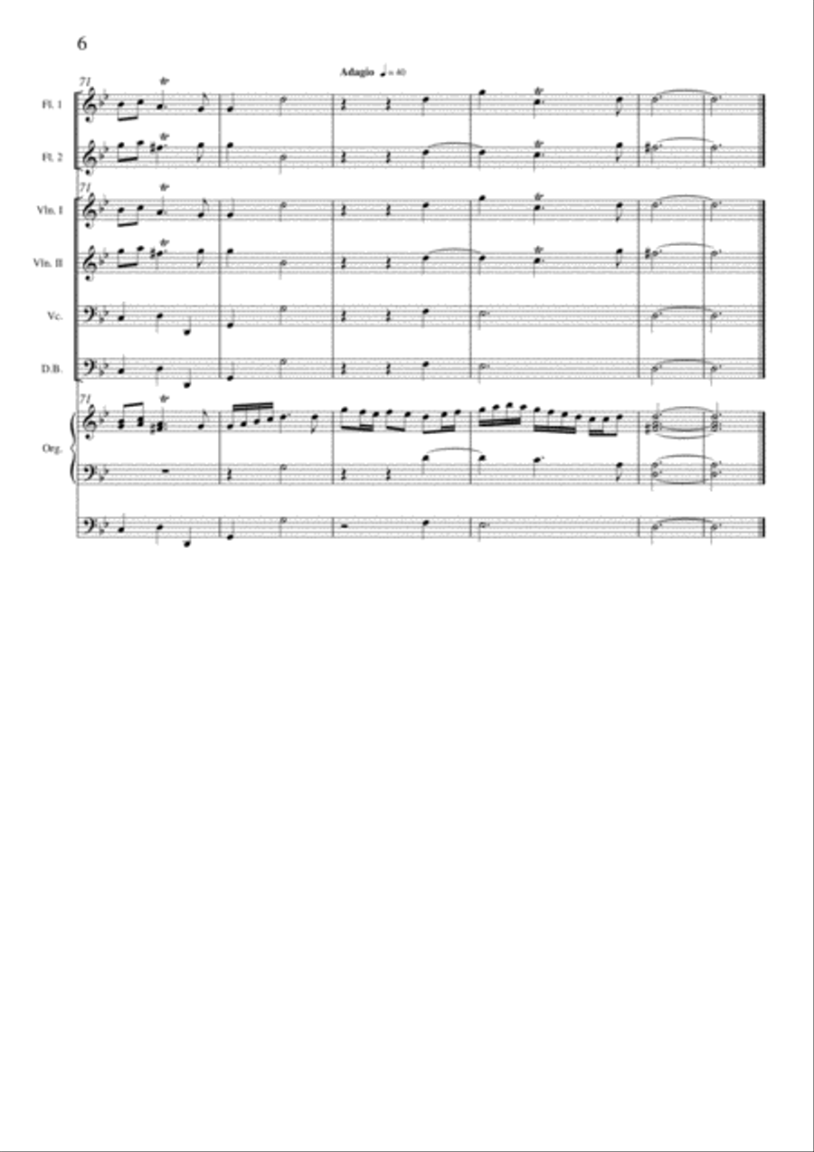 HANDEL - ORGAN CONCERTO in Bb Op. 4, No 6, HWV.294-2 Small Ensemble scores gallery preview page 6