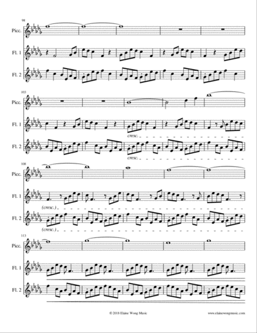 Metamorphosis: for 2 flutes and piccolo Woodwind Trio scores gallery preview page 6