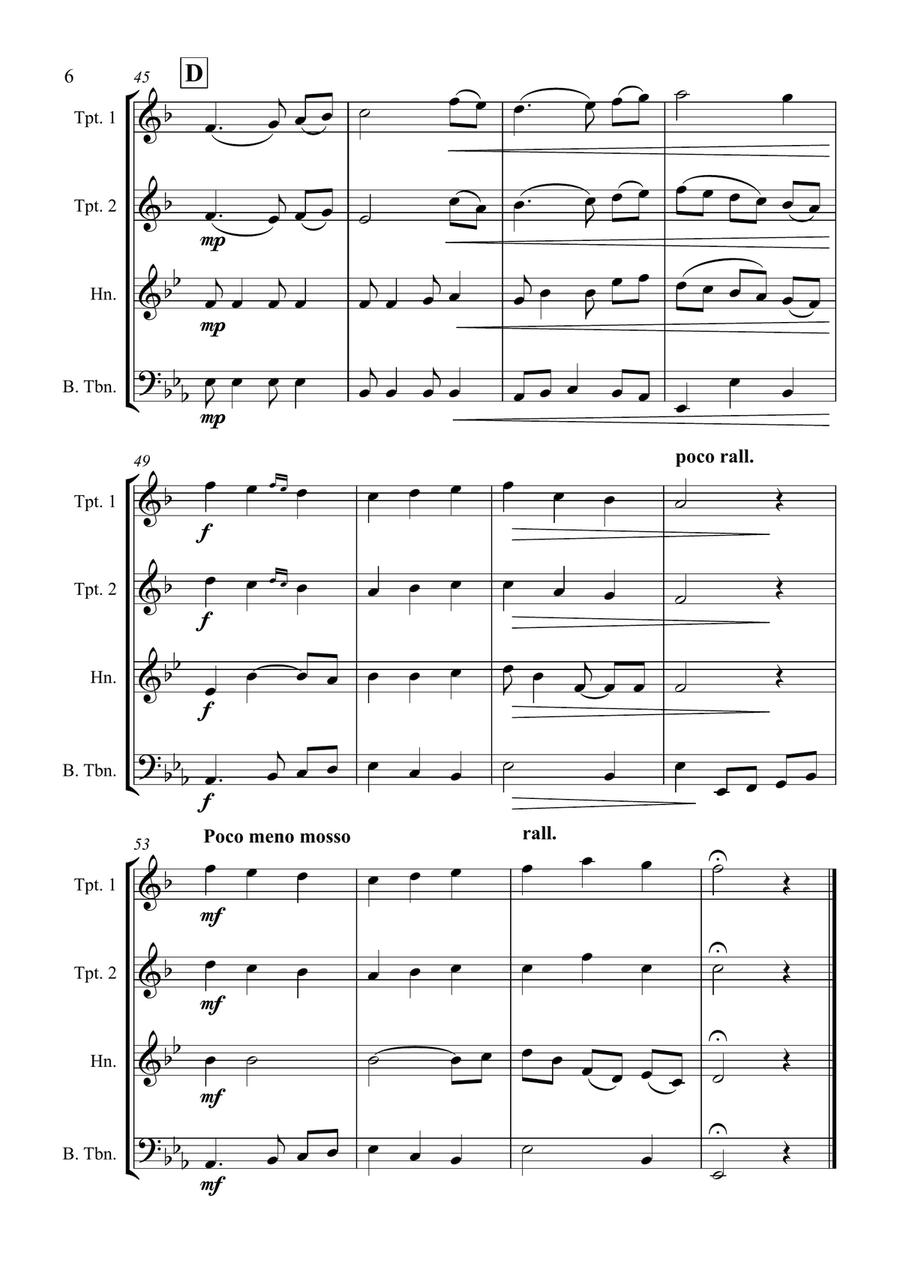 The First Noel - Christmas Carol - for Brass Quartet Brass Quartet scores gallery preview page 6