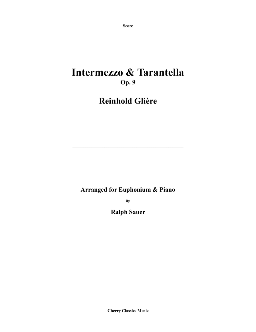 Intermezzo and Tarantella for Euphonium & Piano Euphonium scores gallery preview page 1