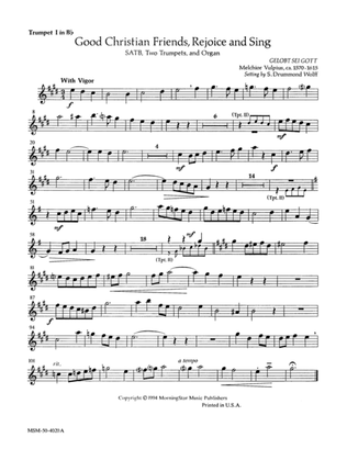 Good Christian Friends, Rejoice and Sing (Downloadable Trumpet Parts)