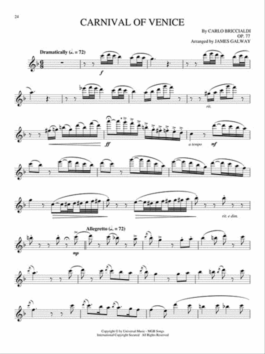 The Very Best of James Galway Flute Solo scores gallery preview page 3