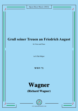 Book cover for R. Wagner-Gruß seiner Treuen an Friedrich August,WWV 71,in G flat Major