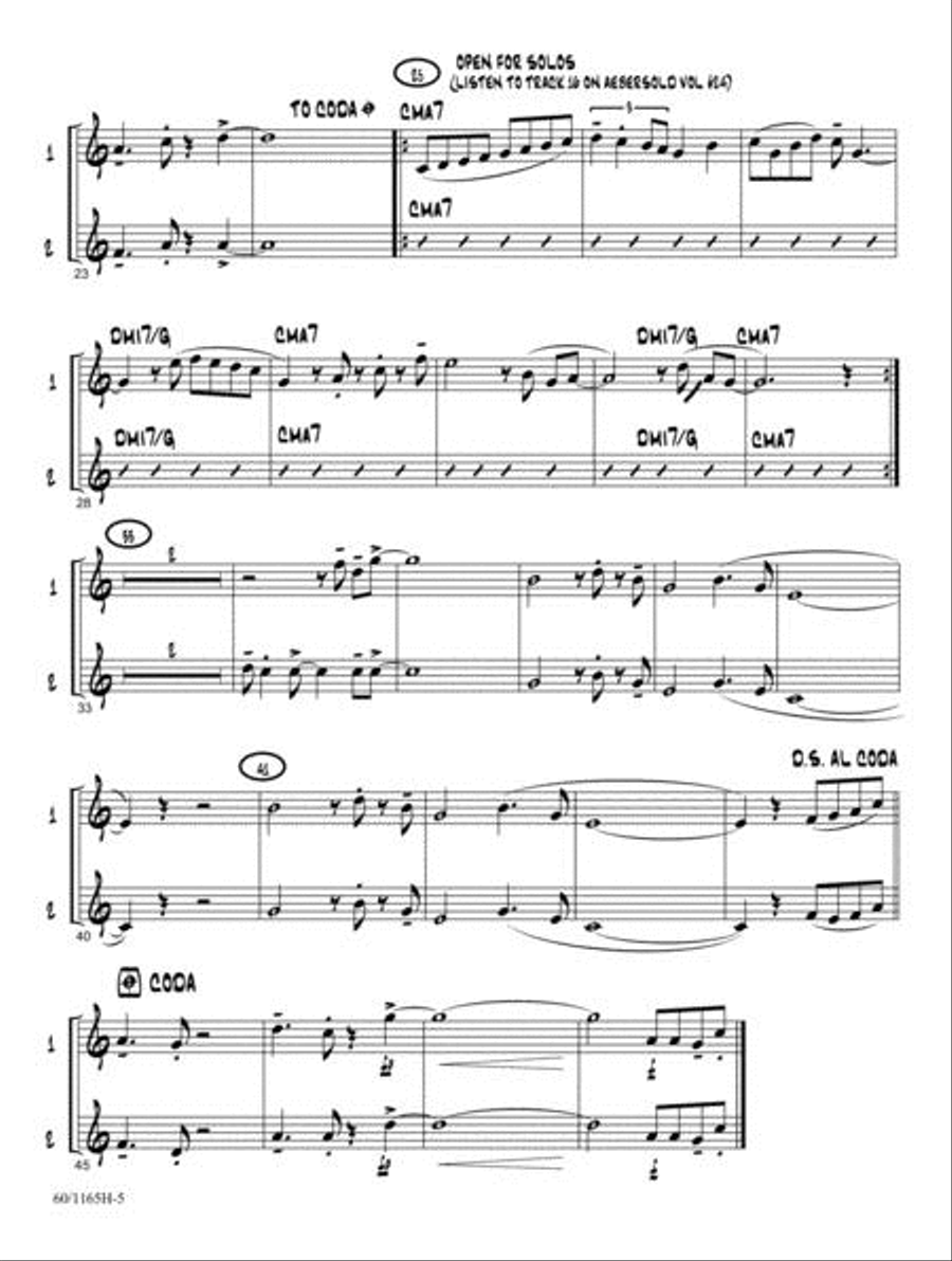 Aebersold for Everyone - Trumpet/Baritone TC Jazz Ensemble scores gallery preview page 5