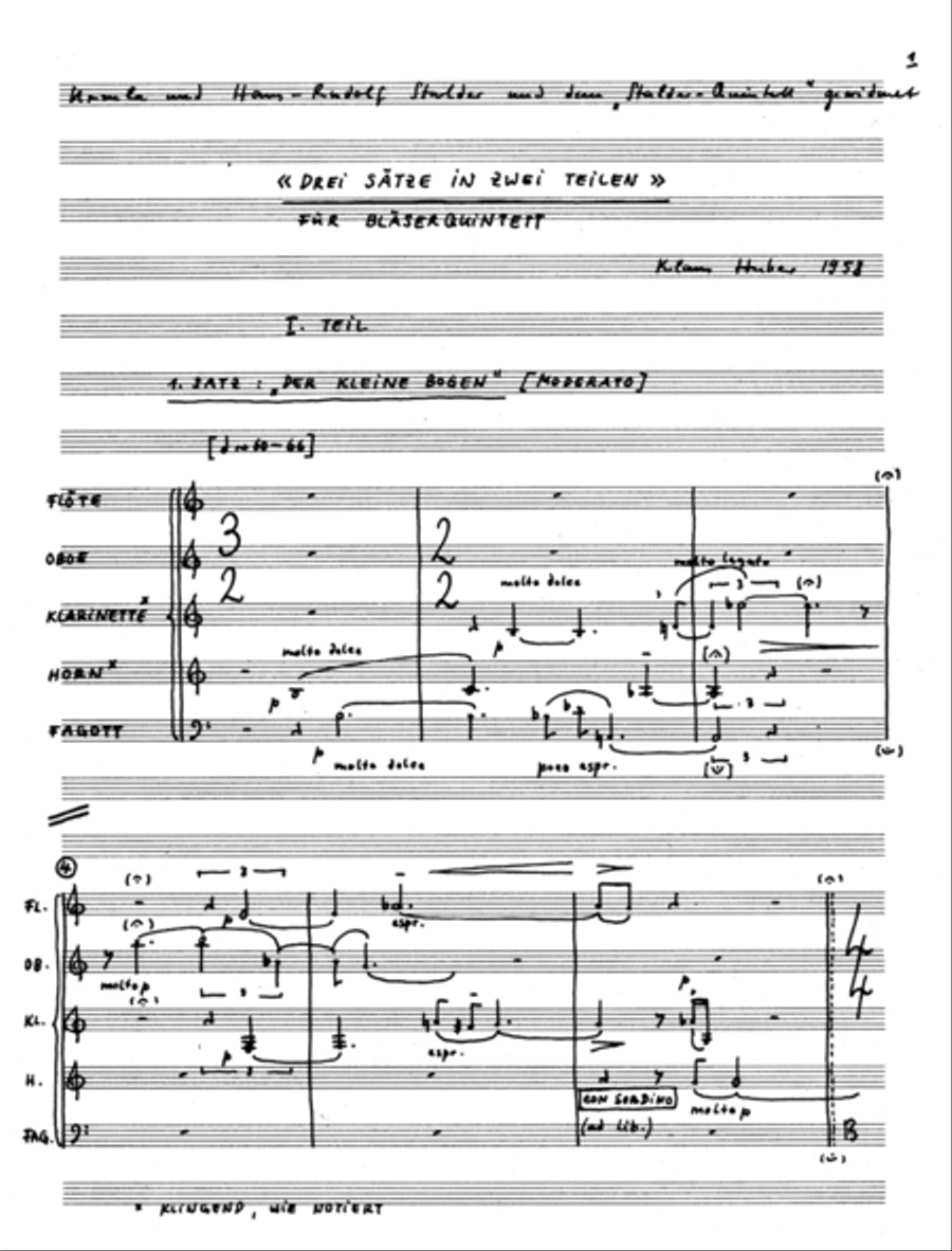 Drei Sätze in zwei Teilen Orchestra scores gallery preview page 2