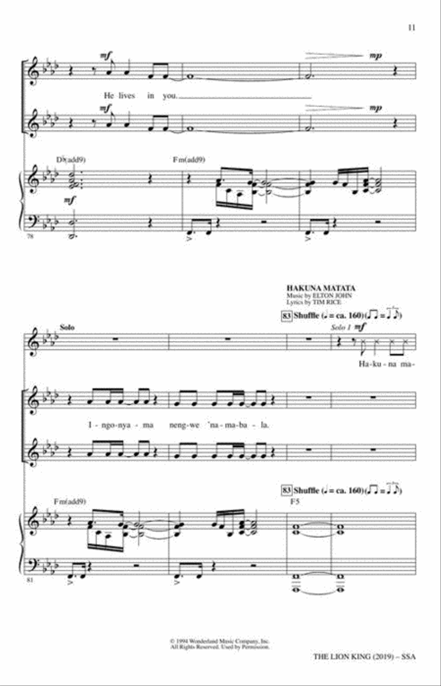 <br>Sheet music extract