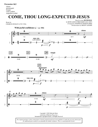 Come, Thou Long-Expected Jesus (from Carols For Choir And Congregation) - Percussion 1 & 2