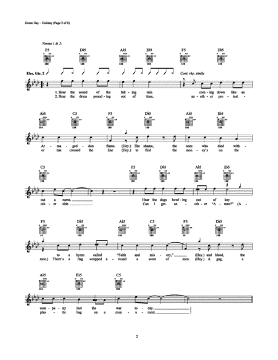 Holiday Electric Guitar scores gallery preview page 2
