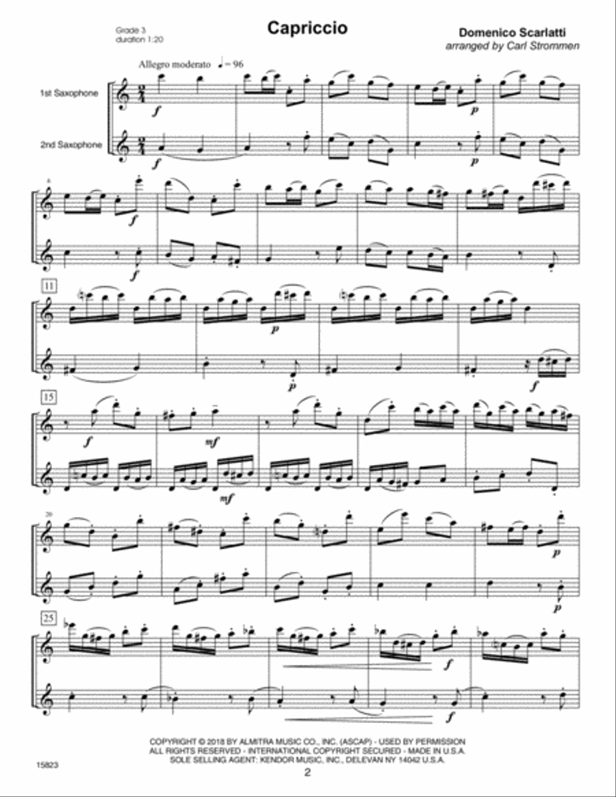15 Melodious Duets- Saxophone Woodwind Duet scores gallery preview page 3
