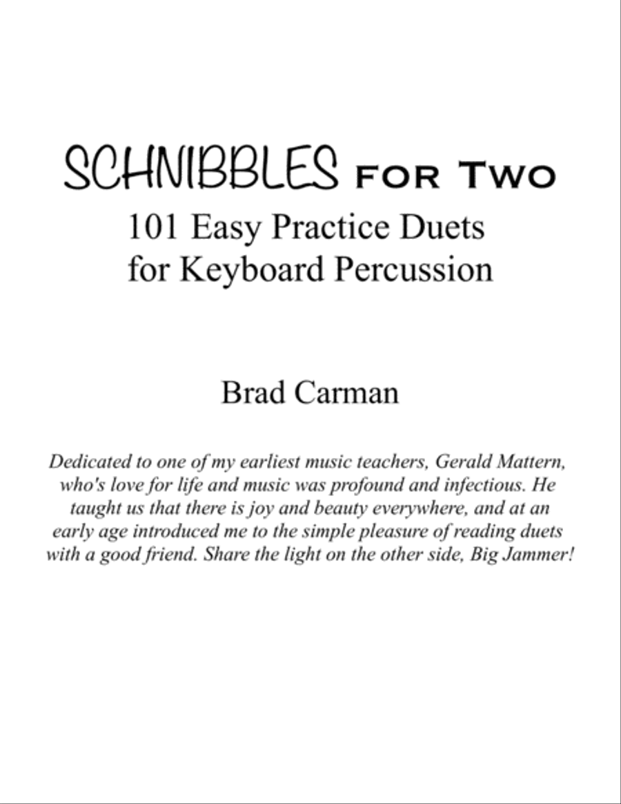 SCHNIBBLES for Two: 101 Easy Practice Duets for Band: KEYBOARD PERCUSSION Concert Band scores gallery preview page 2