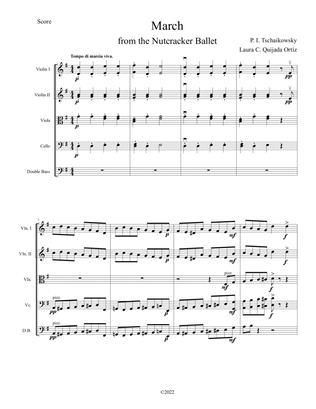 March, from The Nutcracker Ballet. String Orchestra, intermediate. Score & Parts.
