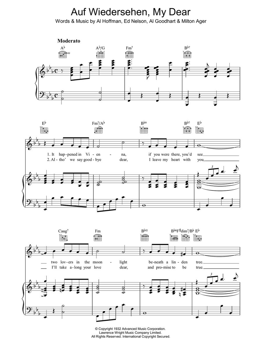 Auf Wiedersehen My Dear Acoustic Guitar scores gallery preview page 1
