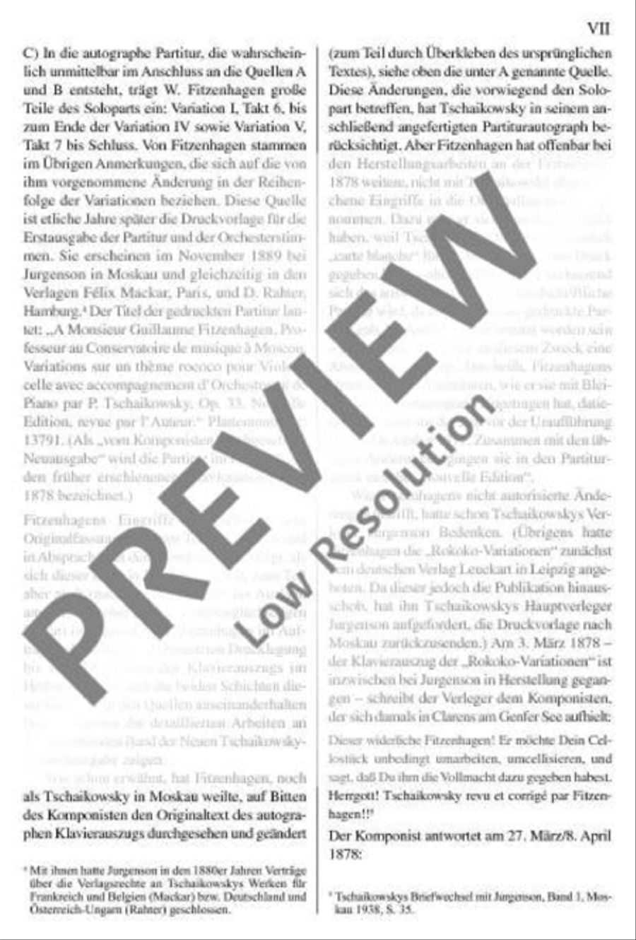 Variations on a Rococo Theme for Cello and Orchestra Orchestra scores gallery preview page 8